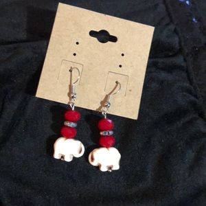 Beautiful red and white coral handmade earrings